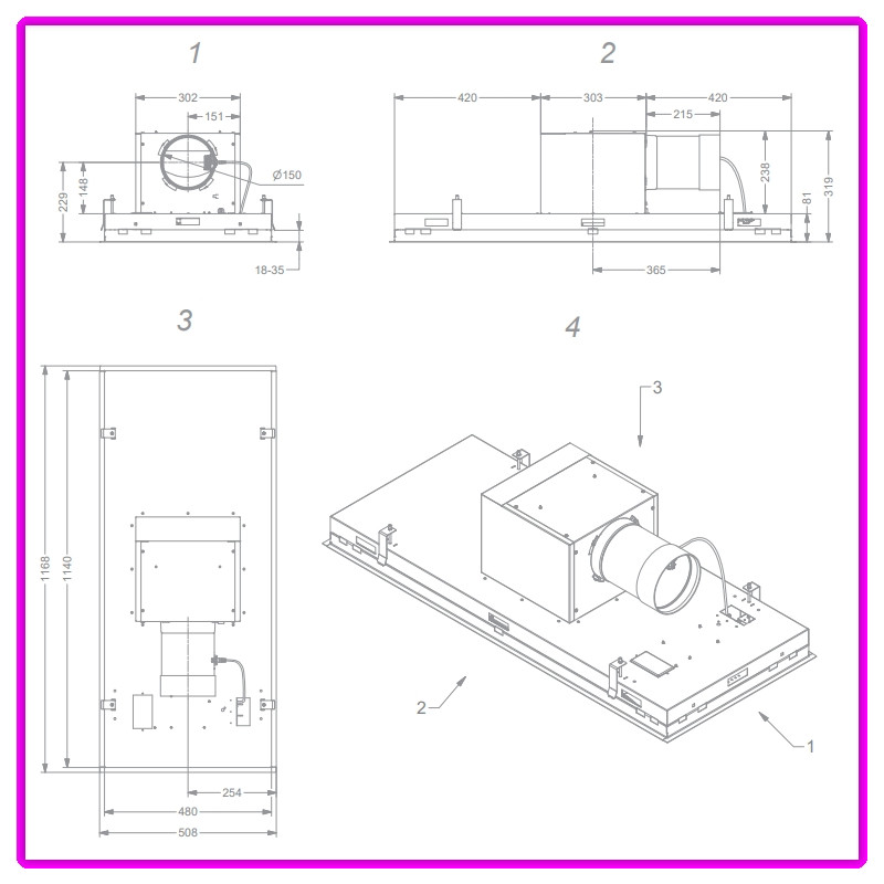 Plafonnier Pureline Pro 120cm Blanc