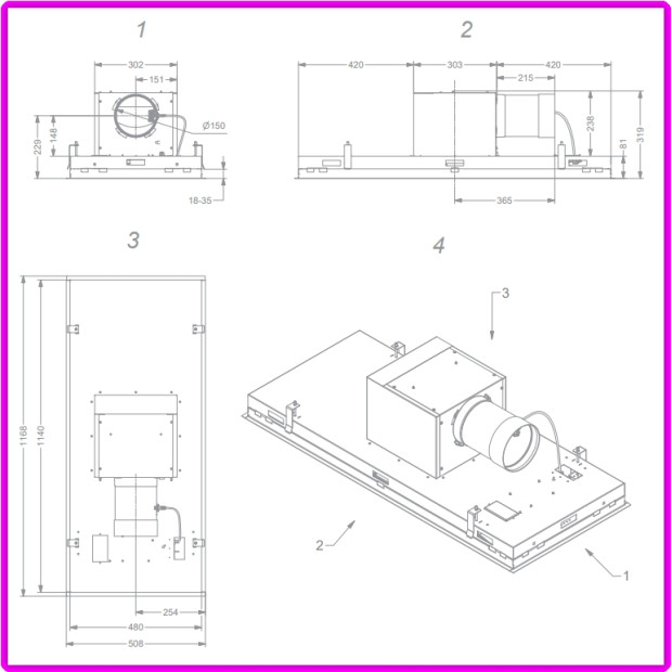 Plafonnier Pureline Pro 120cm Blanc