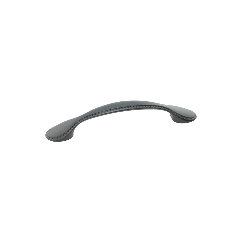 Poignée de porte acier noir, imitation cuir entraxe 126mm