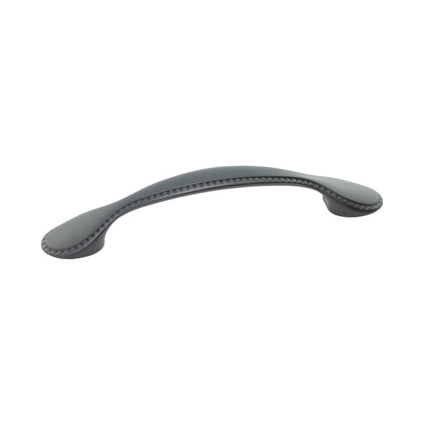 Poignée de porte acier noir, imitation cuir entraxe 126mm