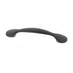 Poignée de porte acier noir, imitation cuir entraxe 126mm