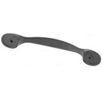 Poignée de porte acier noir, imitation cuir entraxe 126mm
