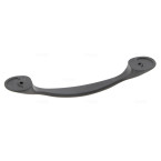 Poignée de porte acier noir, imitation cuir entraxe 126mm