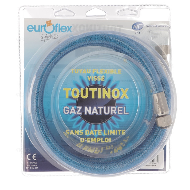 Tuyau gaz naturel 2m durée de vie illimité Euroflex