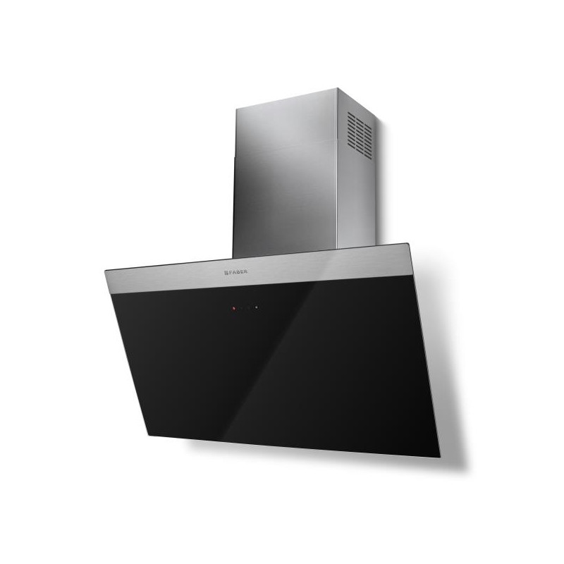 Hotte murale inclinée verre noir 80cm Faber 5816724