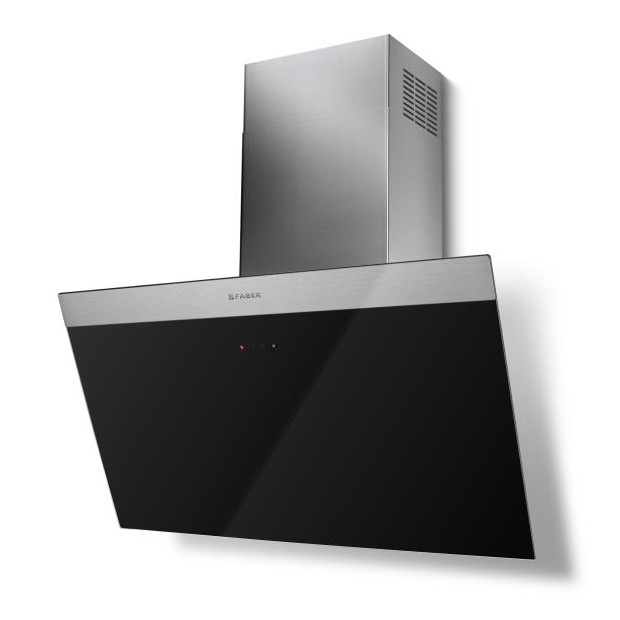 Hotte murale inclinée verre noir 80cm Faber 5816724