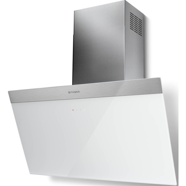 Hotte murale inclinée verre blanc 80cm Faber 5816496