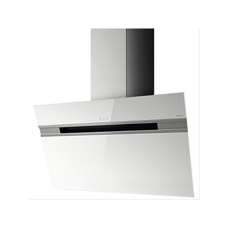 Hotte murale inclinée verre blanc 90cm Elica StripeLux