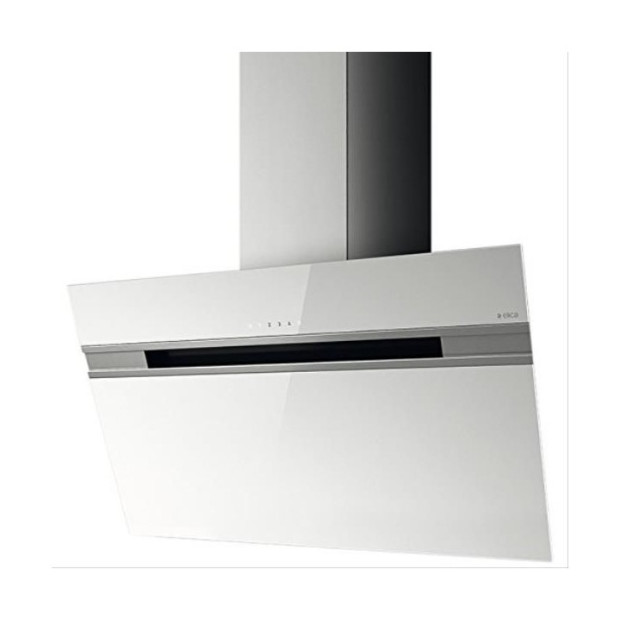Hotte murale inclinée verre blanc 90cm Elica StripeLux