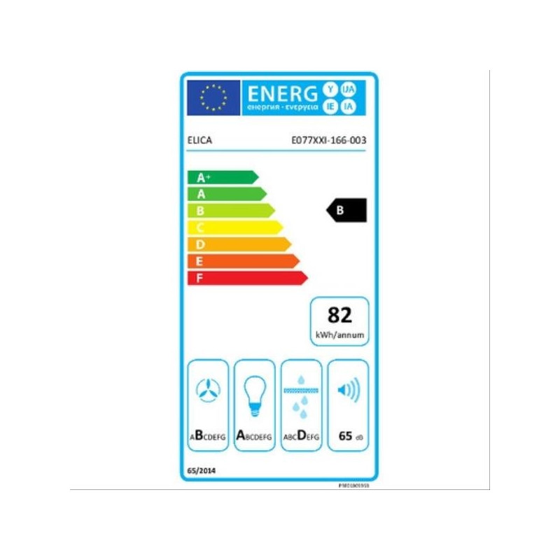 Hotte murale inclinée verre noir 90cm Elica StripeLux