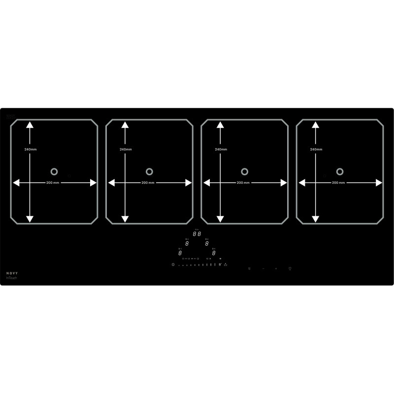 Plaque Induction panoramique 90cm, 4 zones, Gamme PRO 1777