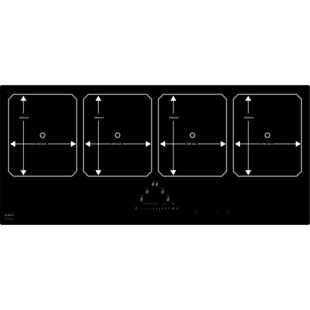 Plaque Induction panoramique 90cm, 4 zones, Gamme PRO 1777