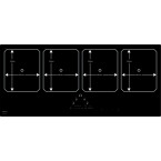 Plaque Induction panoramique 90cm, 4 zones, Gamme PRO 1777