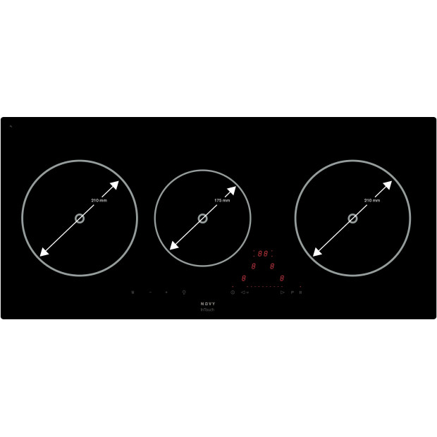 Plaque 3 foyers induction panoramique 6700W Novy 1757/2