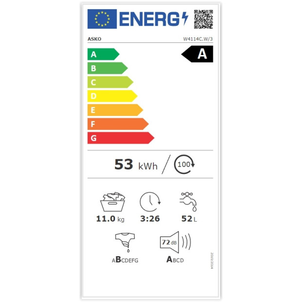 Lave linge frontal 11KG 1400tr/min ASKO W4114C.W/3