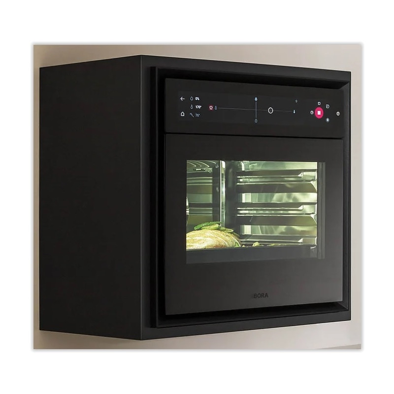 Four combiné vapeur 53 litres, cavité Inox. Verre noir