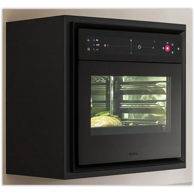 Four combiné vapeur 53 litres, cavité Inox. Verre noir