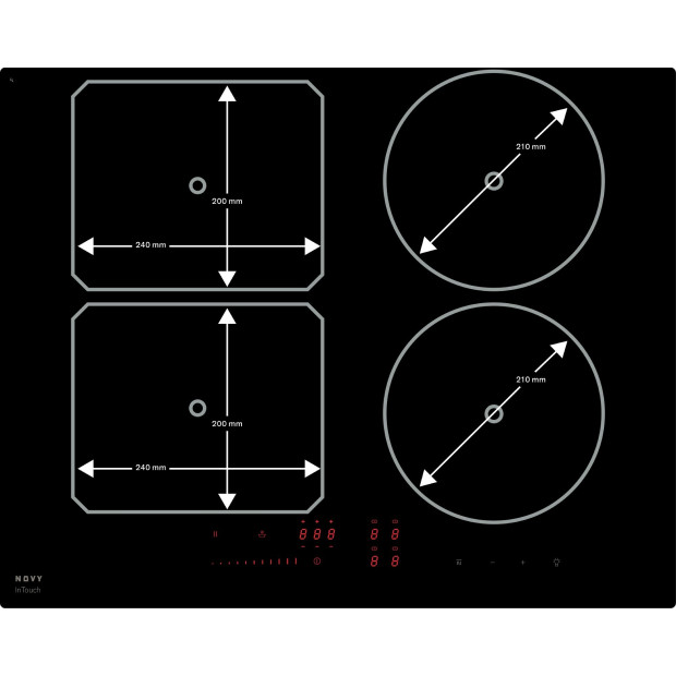 Table induction Power, 4 foyers Novy 65cm