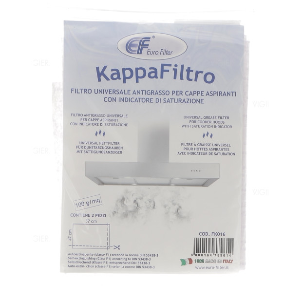 Lot 2 filtres a graisse universel hottes aspirantes FK016