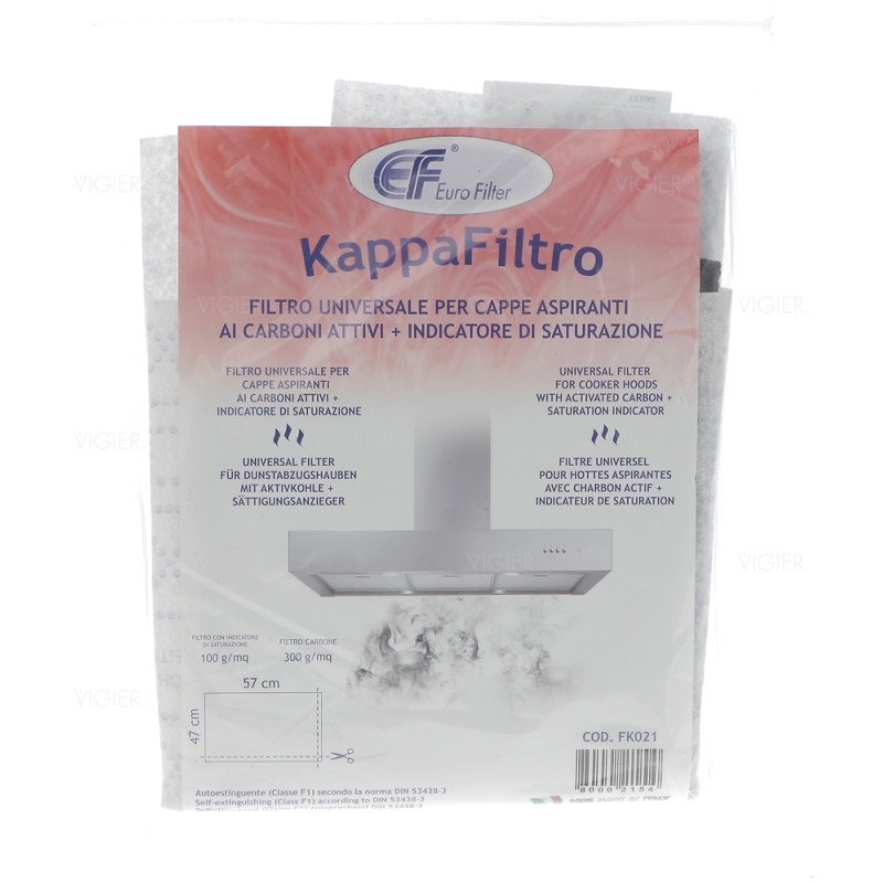 Filtre a charbon actif universel hottes aspirantes FK021