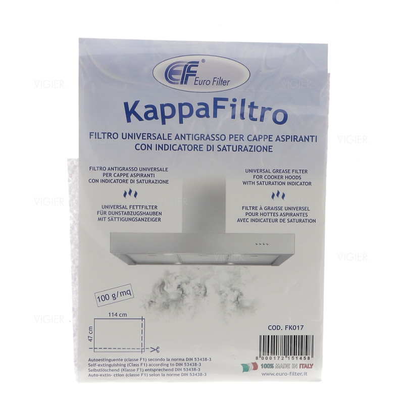 Filtre a graisse universel pour hottes aspirantes FK017