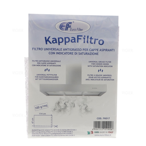 Filtre a graisse universel pour hottes aspirantes FK017