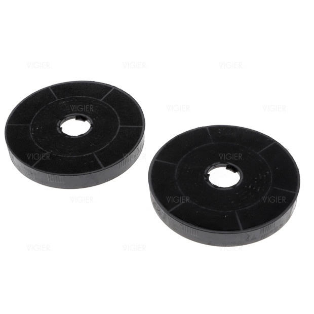 kf001 lot de 2 FILTRES CHARBON ROND HOTTE SILVERLINE 15.8CM