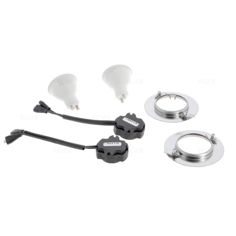 KIT 2 LAMPES HALOGENE 50W 230V AVEC DOUILLES HOTTE ROBLIN
