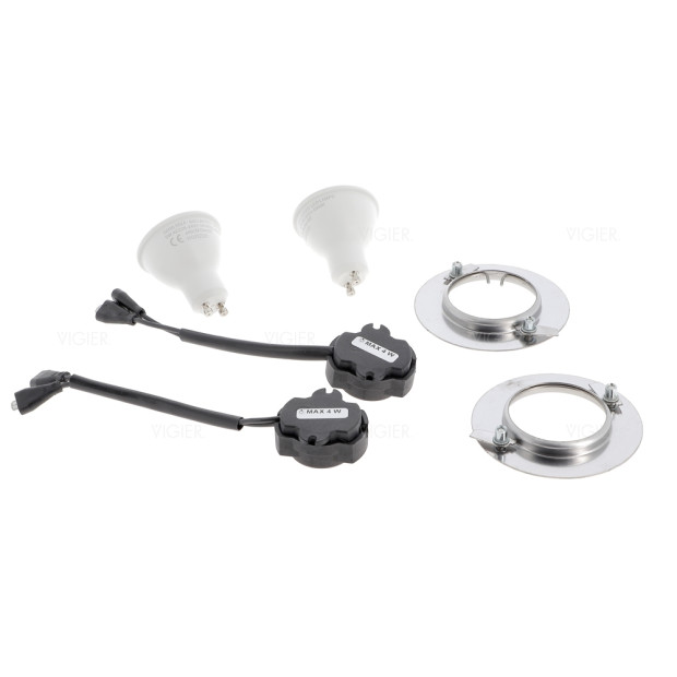 KIT 2 LAMPES HALOGENE 50W 230V AVEC DOUILLES HOTTE ROBLIN