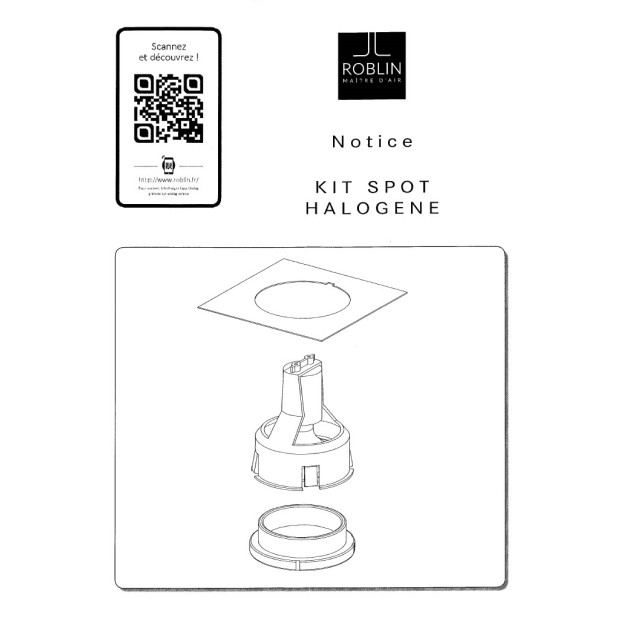 KIT 2 LAMPES HALOGENE 50W 230V AVEC DOUILLES HOTTE ROBLIN