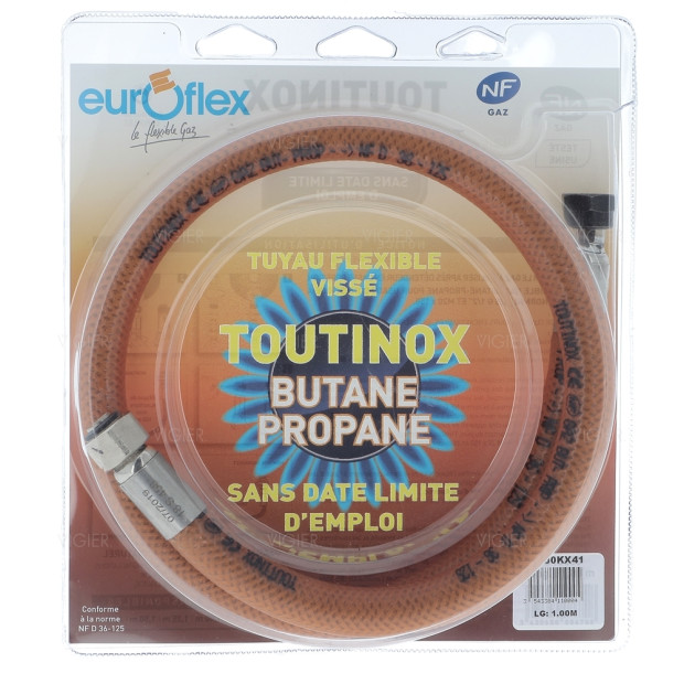 Tuyau gaz butane/propane 1m durée de vie illimité Euroflex