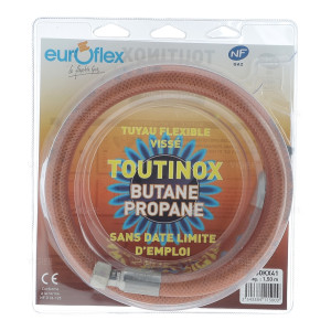 Tuyau gaz butane/propane 1.5m durée de vie illimité Euroflex
