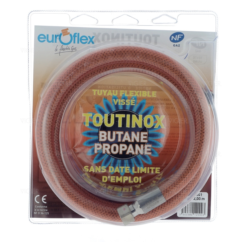 Tuyau gaz butane/propane 2m durée de vie illimité Euroflex