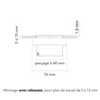 BLOC 2 PRISES EIGHT AFFLEURANT A ENCASTRER NOIR