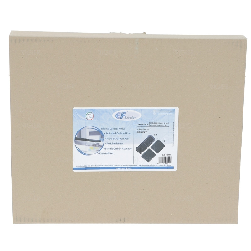 Kit filtres à charbon 330X300mm ET 267X98mm hotte AIRFORCE