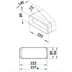 Coude 15° male/femelle pour tubage plat hotte Novy 906418