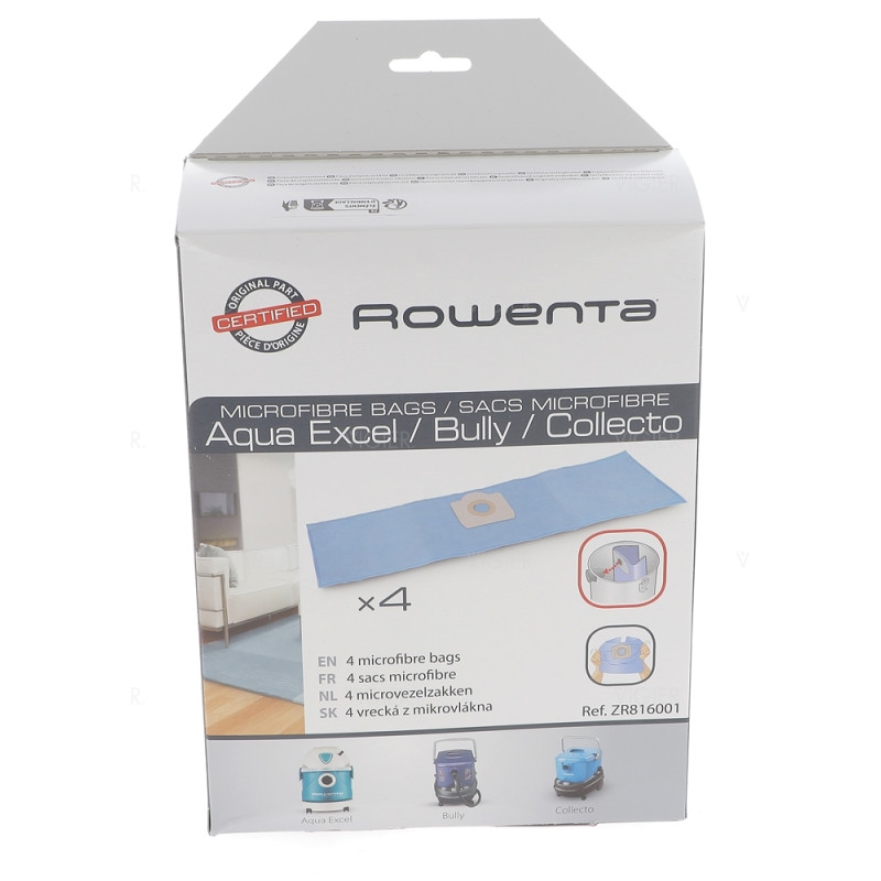 Paquet de 4 sacs aspirateur Rowenta Vorace