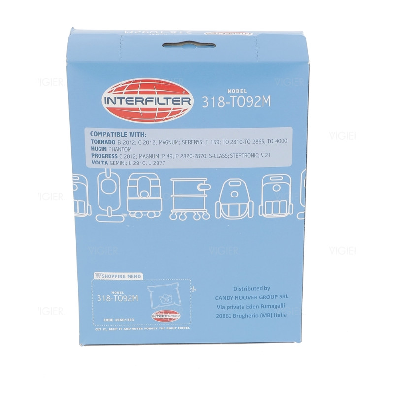 SACS ASPIRATEUR TORNADO MODELE 318T92M