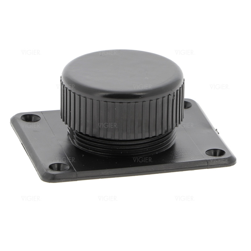 Pied réglable noir pour meuble bas Diam 65mm.h25mm