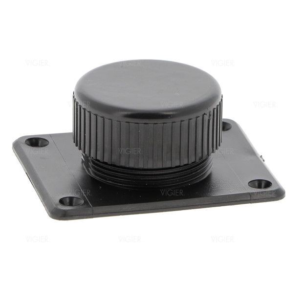 Pied réglable noir pour meuble bas Diam 65mm.h25mm