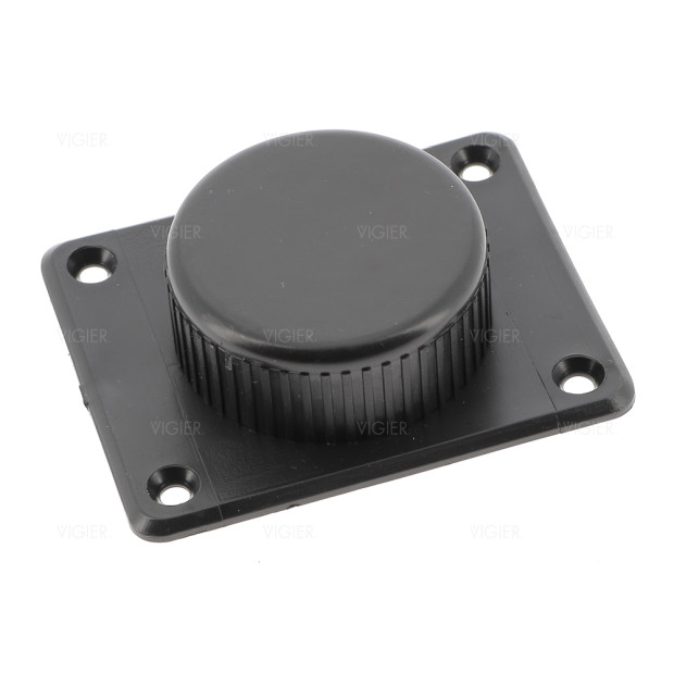 Pied réglable noir pour meuble bas Diam 65mm.h25mm