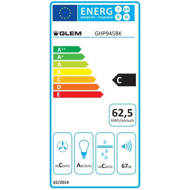 Hotte décorative 90cm Glem GHP945BK