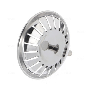 Bonde a panier 3,5" tige 2008, 20 encoches pour evier Blanco