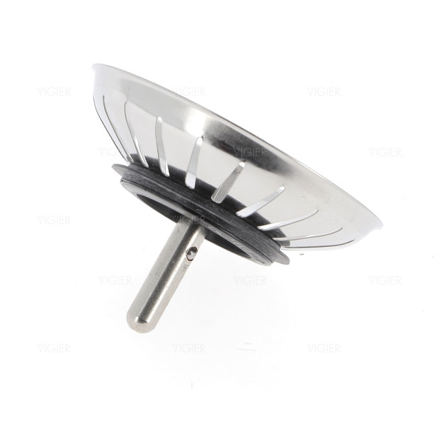 Bonde a panier 3,5" tige 2008, 20 encoches pour evier Blanco