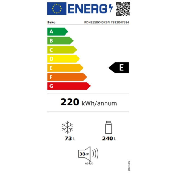 Réfrigérateur 2 portes froid ventilé Beko RDNE350K40XBN