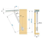 Vérin compas KRABY L244mm 80N pour porte cadre alu