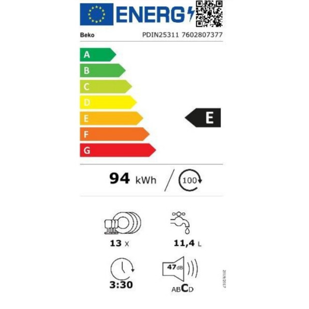 Lave vaisselle full intégrable Beko PDIN25311