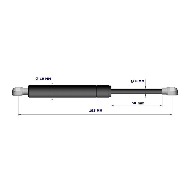 DIMENSIONS VERIN KESSEBOHMER 380 NEWTON