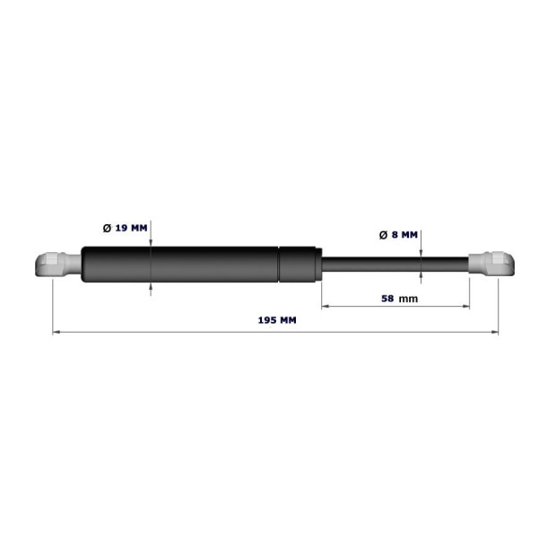 DIMENSIONS VERIN KESSEBOHMER 380 NEWTON