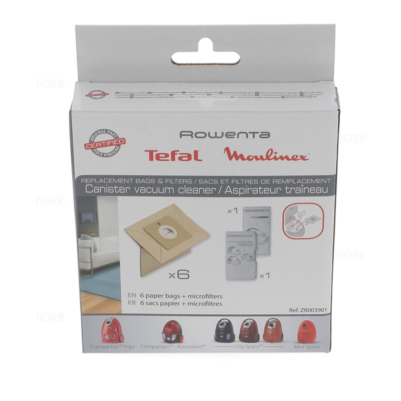Lot de 6 sacs asspirateur ROWENTA